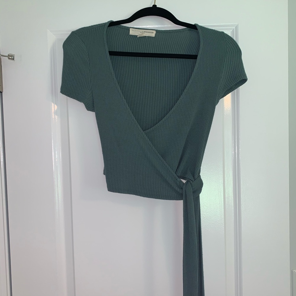 Urban outfitters wrap crop top with tie side